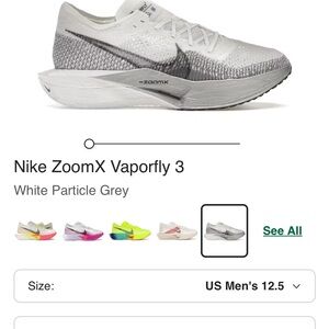 Nike ZoomX Vaporfly 3 - White and Gray Racing Shoe